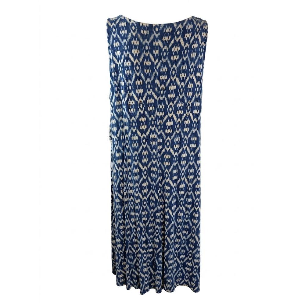 OLD NAVY  Women's Midi Dress 2XL Rayon Viscose Navy White Geometric Summer - Picture 2 of 4